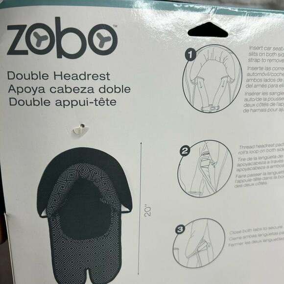 ˚₊‧꒰ა ☆ ໒꒱ ‧₊˚ NEW Baby Zobo Reversible Stroller Headrest - Gray (AA1-G) - Picture 5 of 10